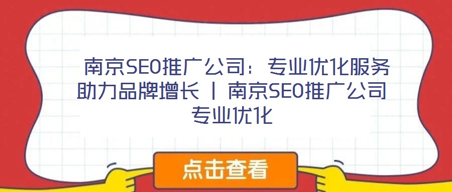  南京SEO推廣公司：專業(yè)優(yōu)化服務(wù)助力品牌增長 | 南京SEO推廣公司專業(yè)優(yōu)化