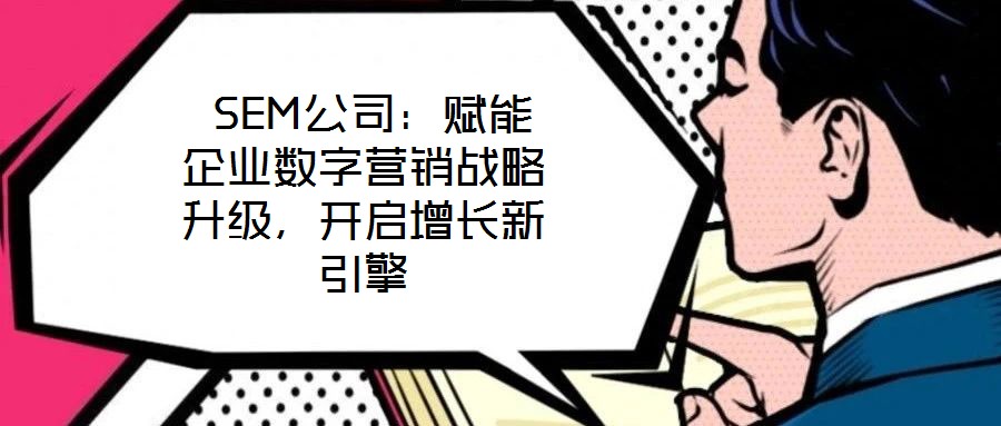  SEM公司：賦能企業(yè)數(shù)字營銷戰(zhàn)略升級，開啟增長新引擎