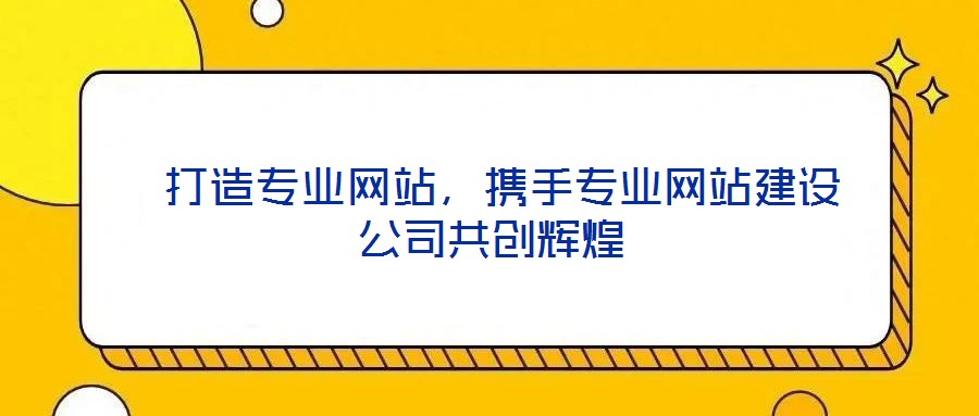  打造專業(yè)網(wǎng)站，攜手專業(yè)網(wǎng)站建設(shè)公司共創(chuàng)輝煌