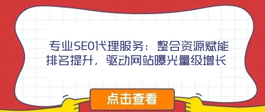  專業(yè)SEO代理服務(wù)：整合資源賦能排名提升，驅(qū)動網(wǎng)站曝光量級增長