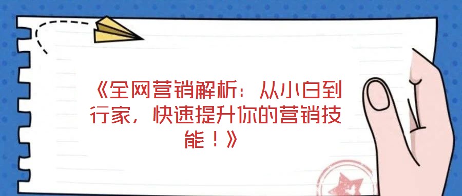 《全網營銷解析：從小白到行家，快速提升你的營銷技能！》