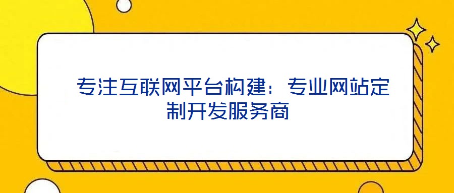  專注互聯網平臺構建：專業網站定制開發服務商