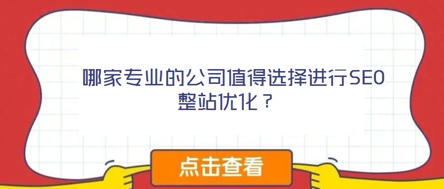  哪家專業(yè)的公司值得選擇進(jìn)行SEO整站優(yōu)化？