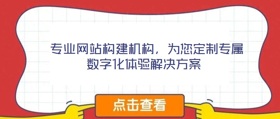  專業網站構建機構，為您定制專屬數字化體驗解決方案