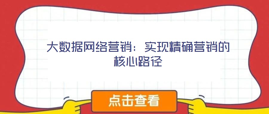 大數據網絡營銷：實現精確營銷的核心路徑