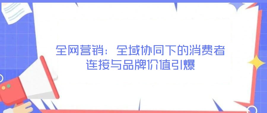 全網(wǎng)營銷：全域協(xié)同下的消費(fèi)者連接與品牌價(jià)值引爆