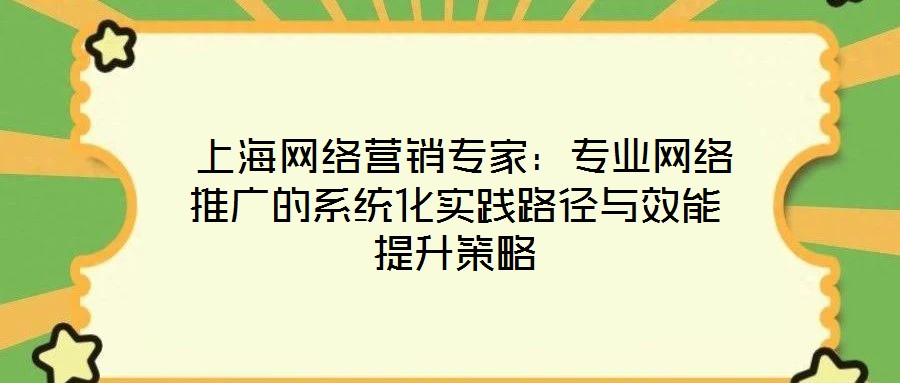  上海網絡營銷專家：專業網絡推廣的系統化實踐路徑與效能提升策略